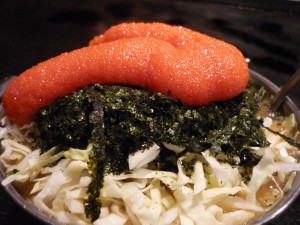 千葉県産のりとお好み焼、もんじゃ焼にはかかせない明太子とのコラボ。磯の香りと味を存分に味わえる商品です。トッピングでチーズやもちがおすすめ!